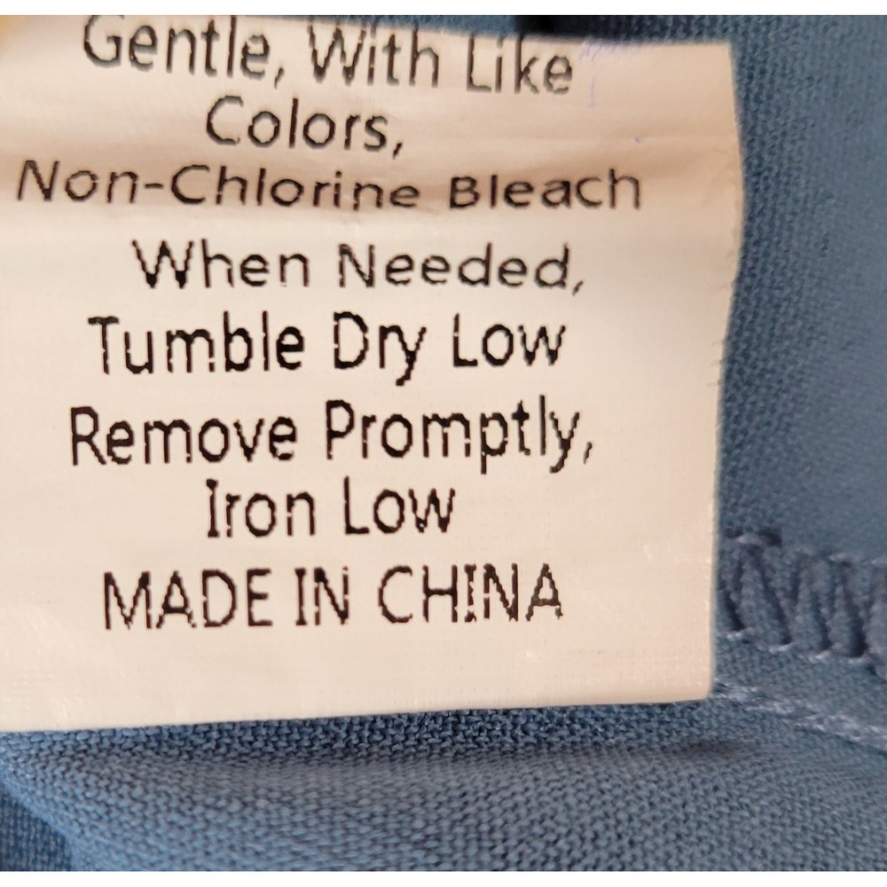Funlingo Womens Blouse Plus Size 2XL V-Neck Short Sleeve Blue Pullover 1268 - Picture 5 of 5